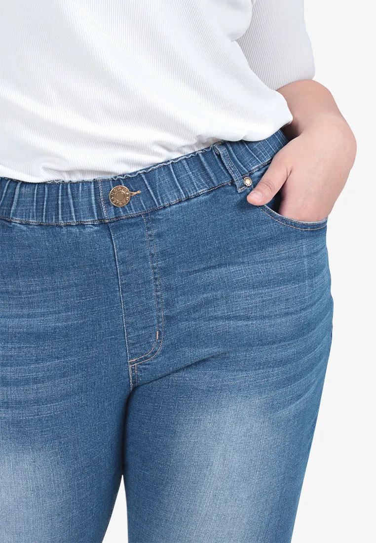 Rizzo Skinny Rugged Modest Distressed Jeans - Blue
