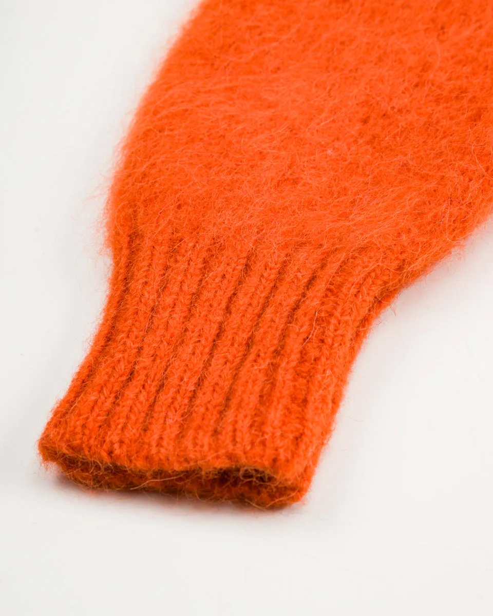 Shaggy Alpaguan Cardigan - Orange